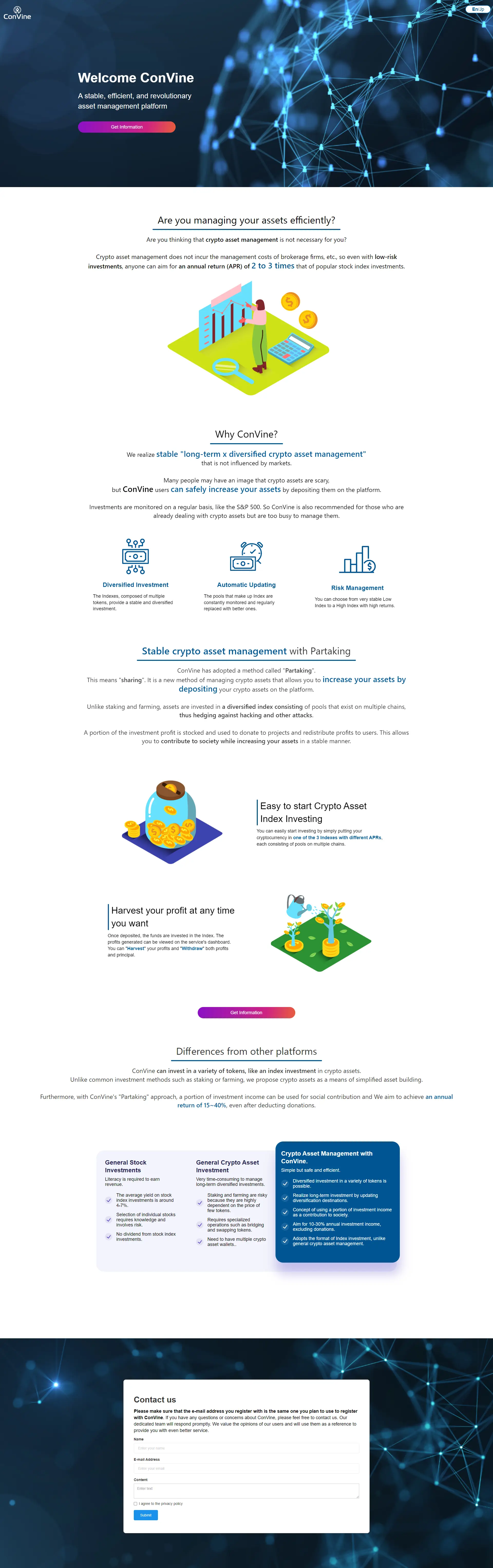 暗号資産投資プラットフォームのランディングページの画像です