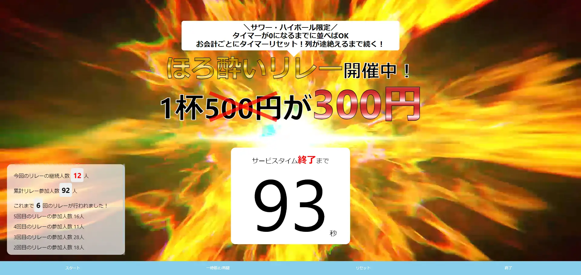 飲食のイベント用タイマーの画像